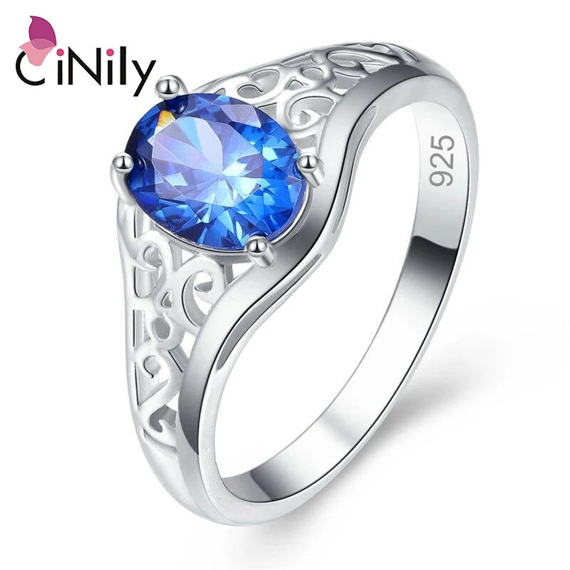 Женское Винтажное кольцо cinilly серебряное с кристаллами из фианита Королевского