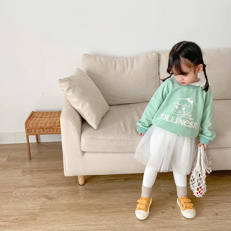 Осенняя детская одежда плинтусы для девочек леггинсы из двух частей с имитацией