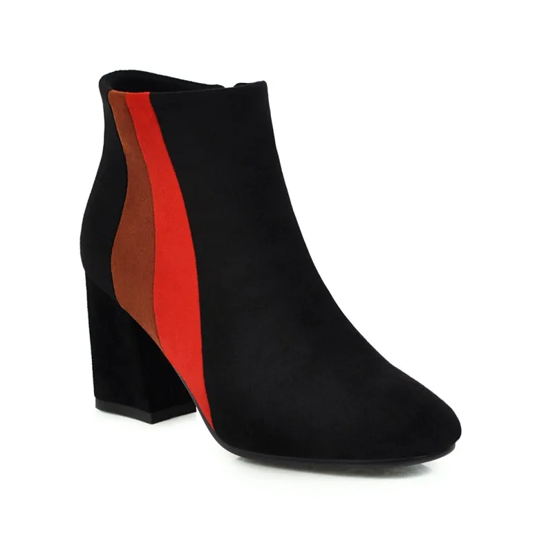 

Ботинки контрастных цветов большого размера, женская обувь, ботильоны для женщин, дамские ботинки, женская зимняя обувь