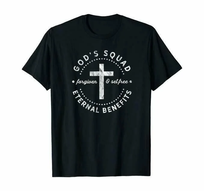 

Christian T Shirt God's Squad Forgiven Cross Group T-shirt Tee M-4xl US