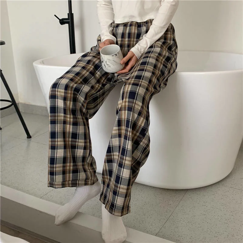 

Trousers Female Sweatpants Hip Hop Streetwear Aesthetic High Waisted Plus Size Y2k korean Clothing Harajuku Women Pants Plaid