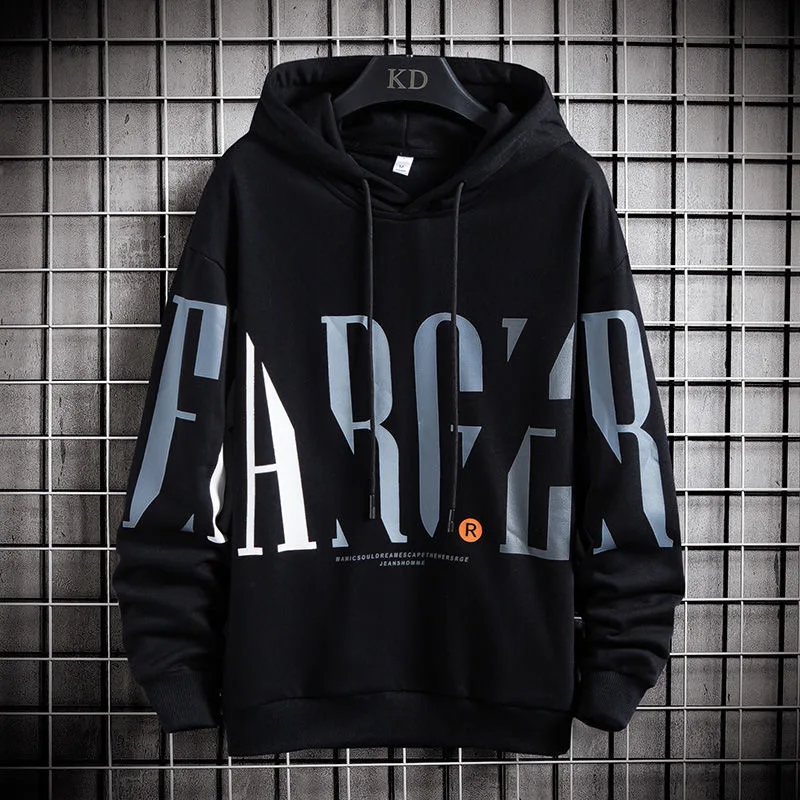 

Autumn Men's Sweatshirt Casual Hip Hop Streetwear Letter Printed Hoodie Mens Casual O-Neck Sweatshirt for Young Men
