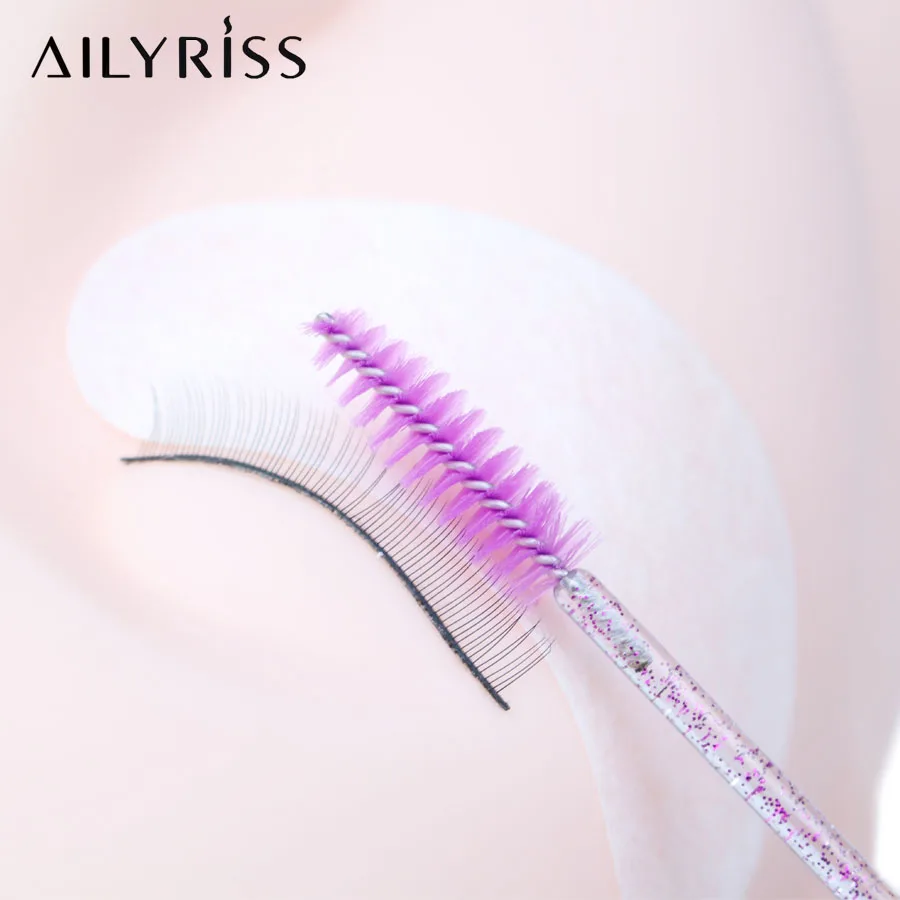 500pcs Shiny Disposable Eyelash Applicator Wands Curler Brush Set Mascara Eyebrow Spoolers Comb Wands Spoolies Brushes