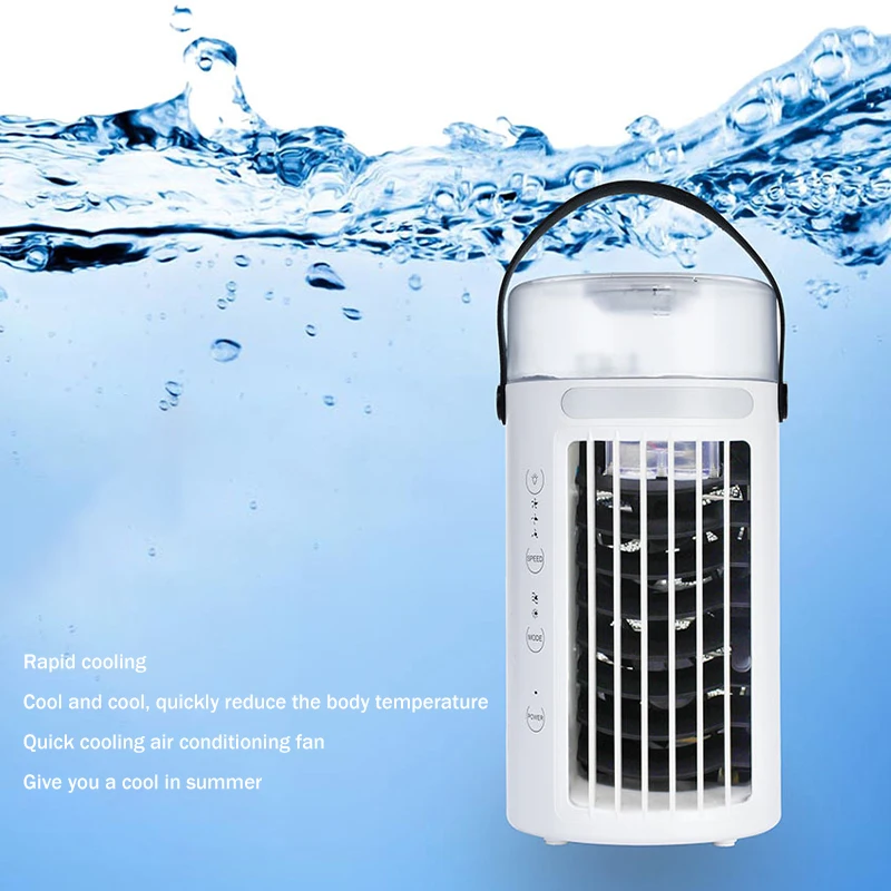 

Portable Air Cooling Fan USB Mini Air Cooler Desk Cooling Fan with 7 Color LED Light 3 Speed Air Circulation for Home Home