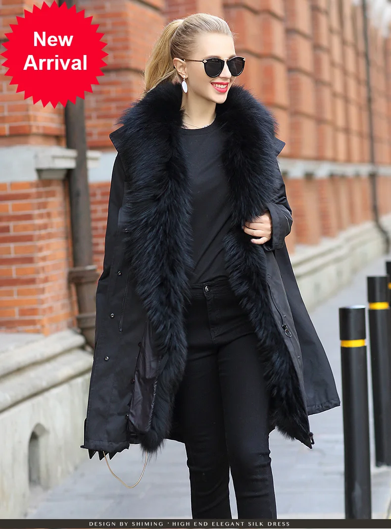 

2020 Winter new version style style style women's white duck down liner detachable large fur collar fur coat