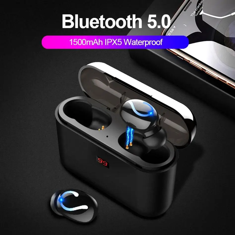 With screen display XIAOMI Bluetooth 5,0 Blutooth наушники для вождения беспроводные наушники для телефона настоящие беспроводные стерео спортивные наушники - Название цвета: With screen display
