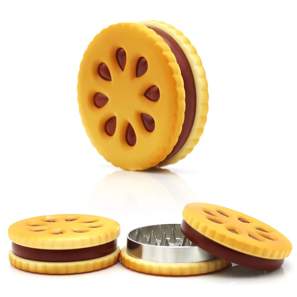 

10Pcs Biscuit Shape Tobacco Grinders Herb Grinder Spice Mill Smoking Crusher Smoke Cigarette Accessories Pipe Tool