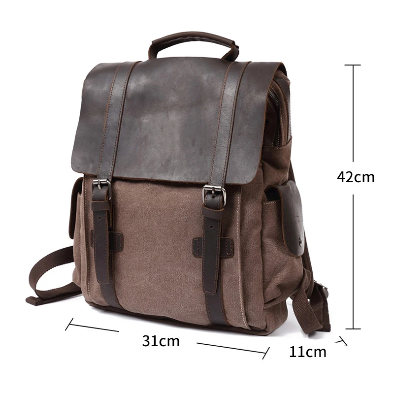 

YourSeason Men Retro Canvas Large Capacity Bags 2021 Wear Resistant Casual Outdoors Travel Laptop Backpack