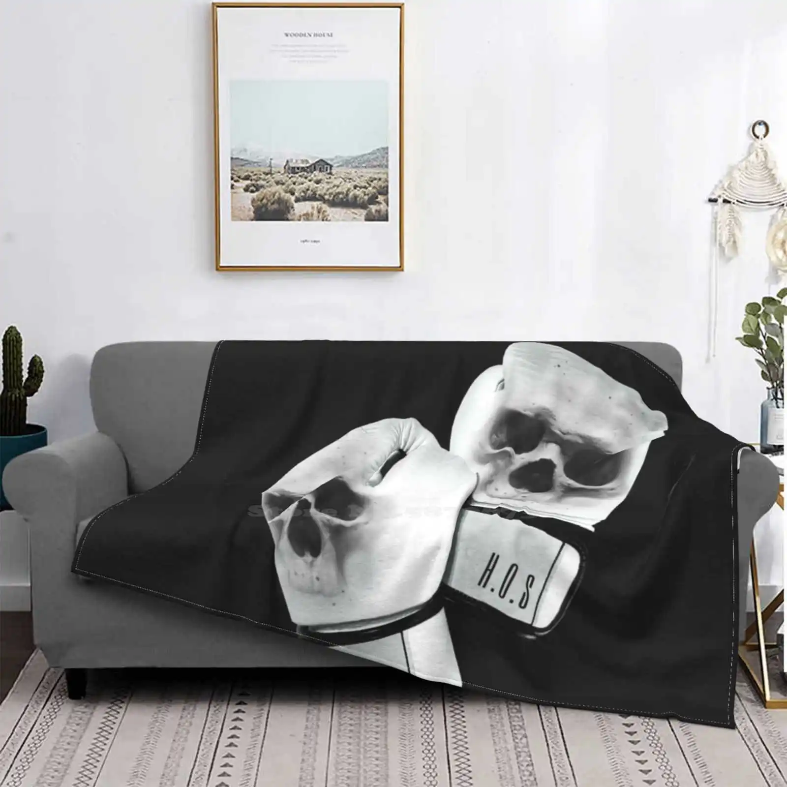 

Skull Boxing Gloves For Home Sofa Bed Camping Car Plane Travel Portable Blanket Boxing Mixed Martial Arts Marts Arts Kick