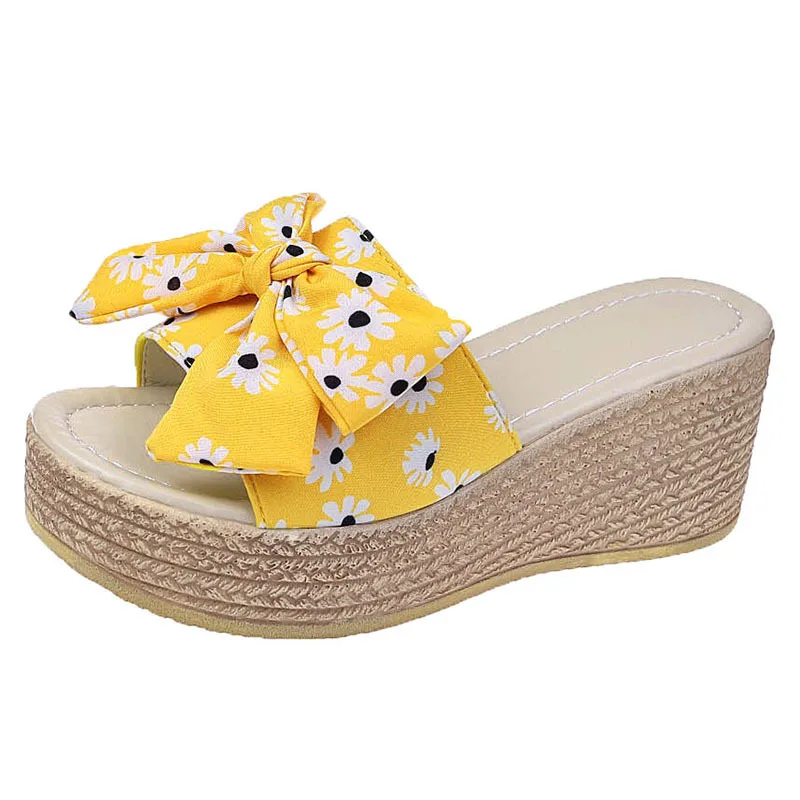 

2021 Women Gladiator Sandals Shoes Stweet Bow-knot Wedges heels Sandals Summer Party Dress shoes Large Size