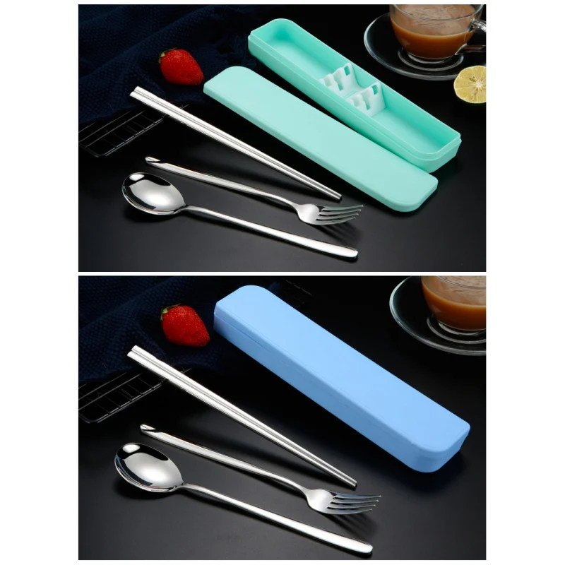 Набор столовых приборов коробка + палочки для еды ложка вилка тарелка значение