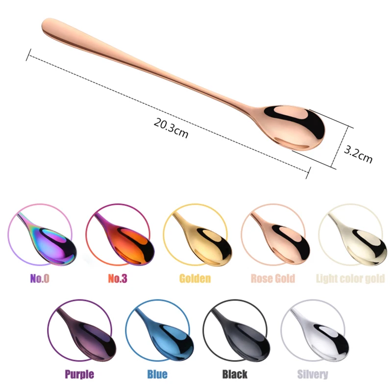 8 шт. корейские ложки для мороженого с длинной ручкой|Ложки| |