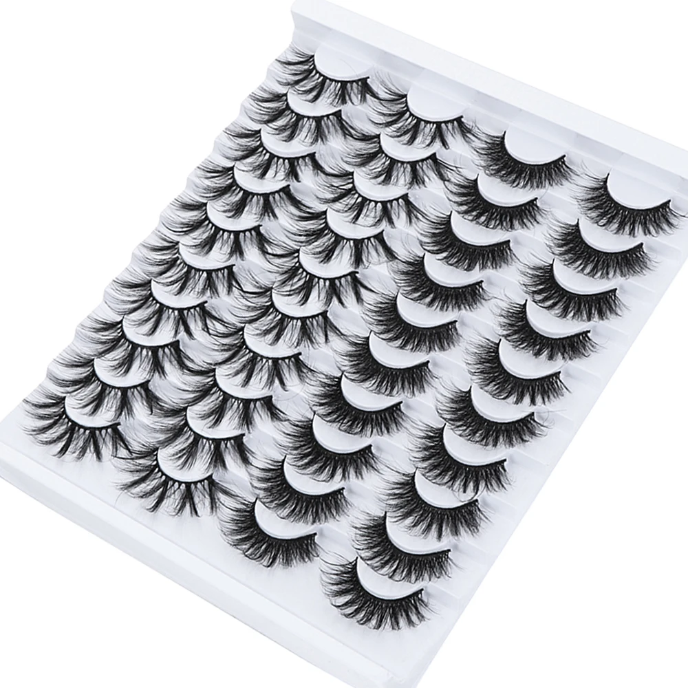 20 пар 3D натуральные накладные ресницы крест накрест густые пушистые Зеленые