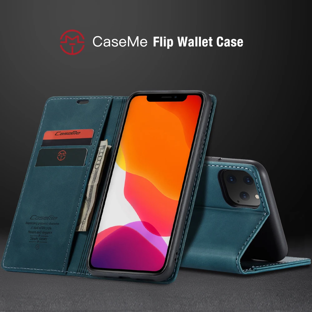 Магнитный Ретро стиль Матовый износостойкий кожаный чехол бумажник для iphone 11 Pro XS