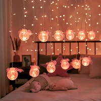 pheila led curtain string light fairy bubble ball lamp plug powered for girl women decor your bedroom living room and parties
