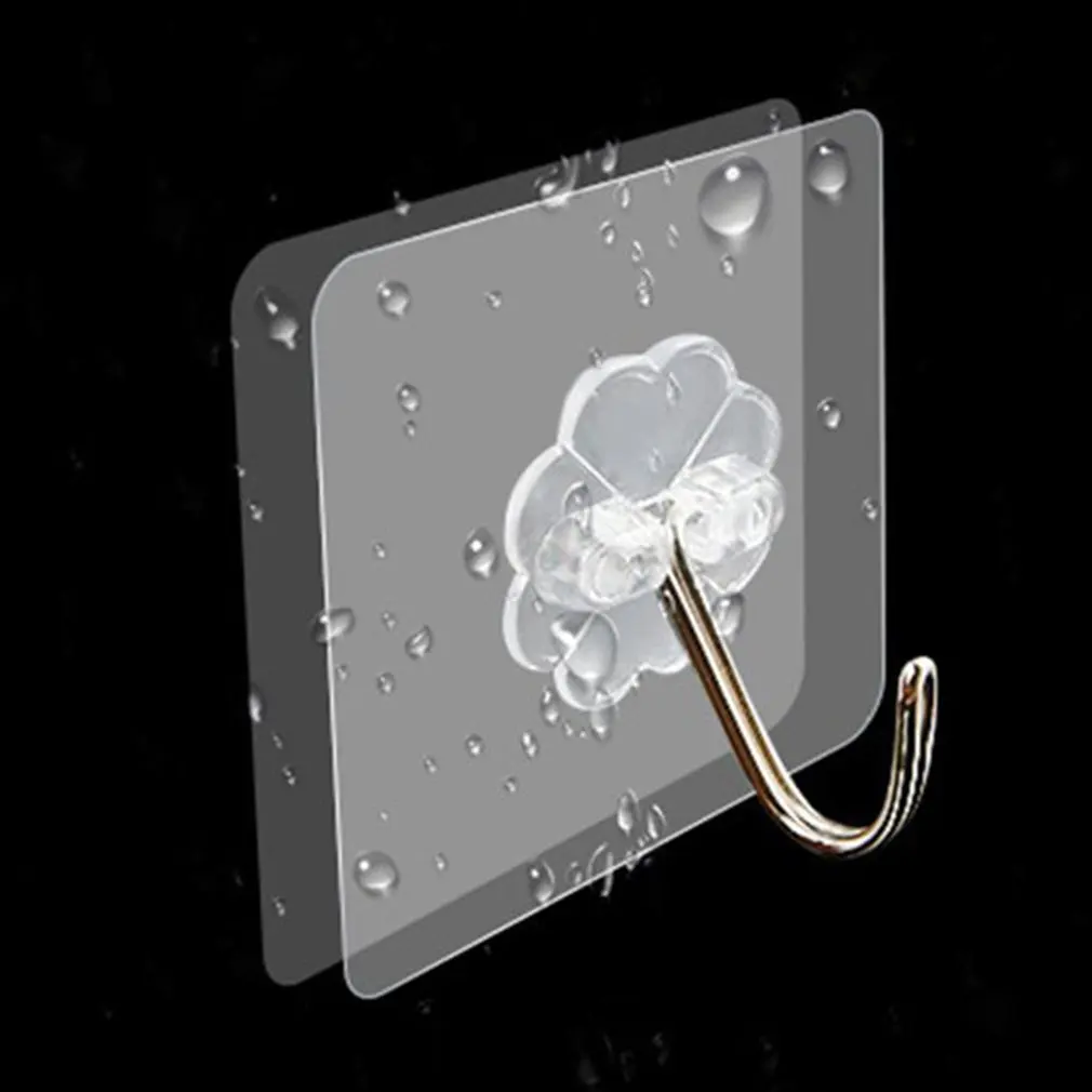 

Wall Hooks Waterproof Oilproof Self Adhesive Transparent Reusable Seamless Hanging Hook Hooks Suction Heavy Load Rack Cup Sucker