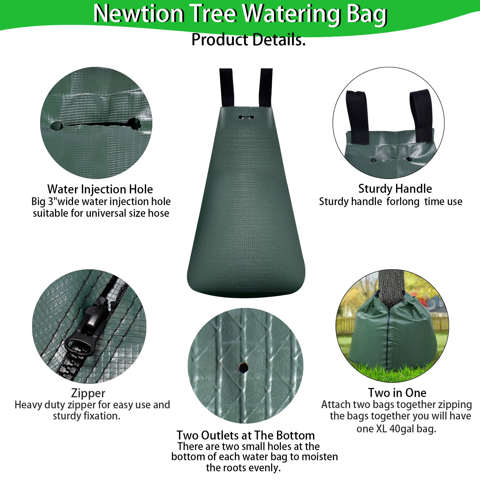 

20 Gallon Tree Watering Bag Garden Plants Drip Irrigation Bags Slow Release Hanging Dripper Bag Reusable Agricultural Water Bags