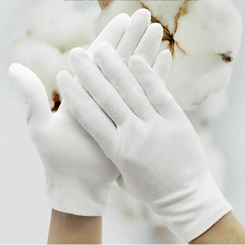 Хлопковые рабочие перчатки для осмотра легкие белые монет ювелирные изделия
