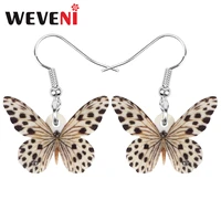 weveni acrylic spot monarch butterfly earrings insect animal dangle drop jewelry for women girl festival classic gift decoration
