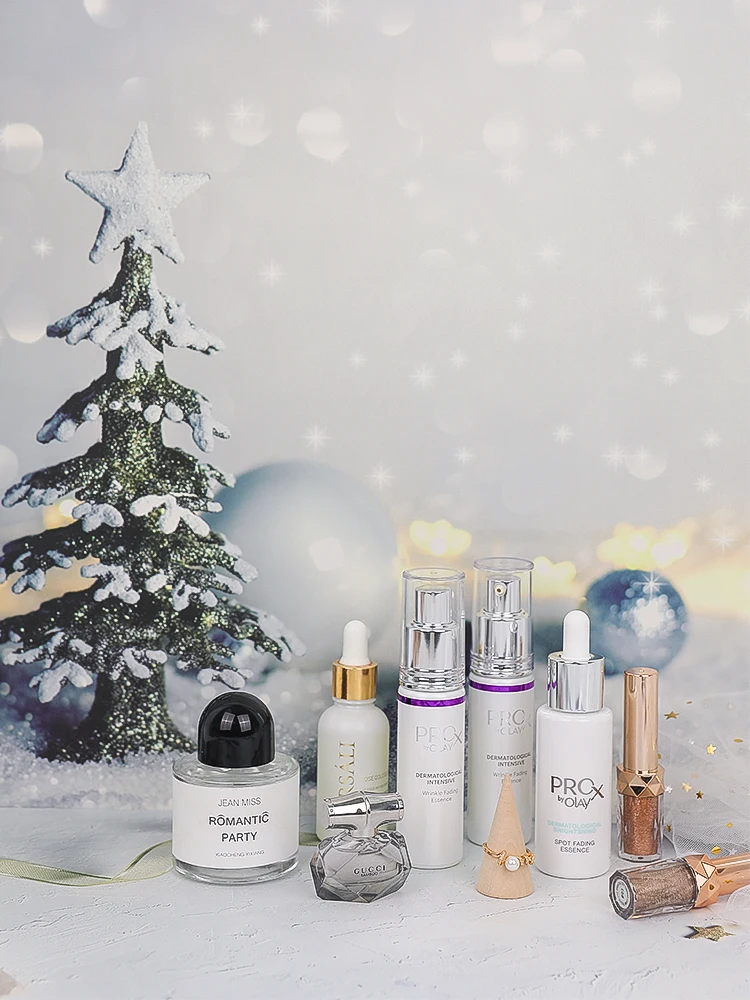 Фон для фотосъемки с 3d изображением рождественской елки снежной лампы 57*42 см еды