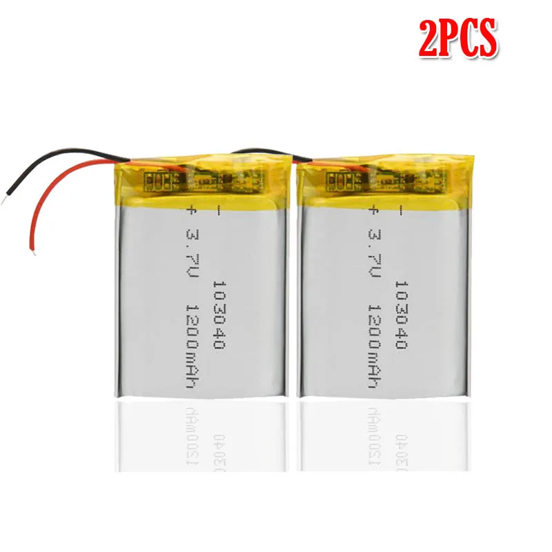 2pcs 3,7 V 1200mAh 103040 литий-полимерная LiPo аккумуляторная батарея для MP3 MP4 gps psp VR DVR DVD мобильный видео игры планшет внешний аккумулятор - Цвет: 2pcs
