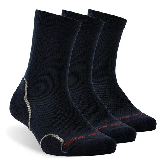 3 pair dark blue Носки из мериносовой шерсти, ZEALWOOD Athletic cushit Crew hiking& походные носки, 1/3 пар - Цвет: 3 pair dark blue