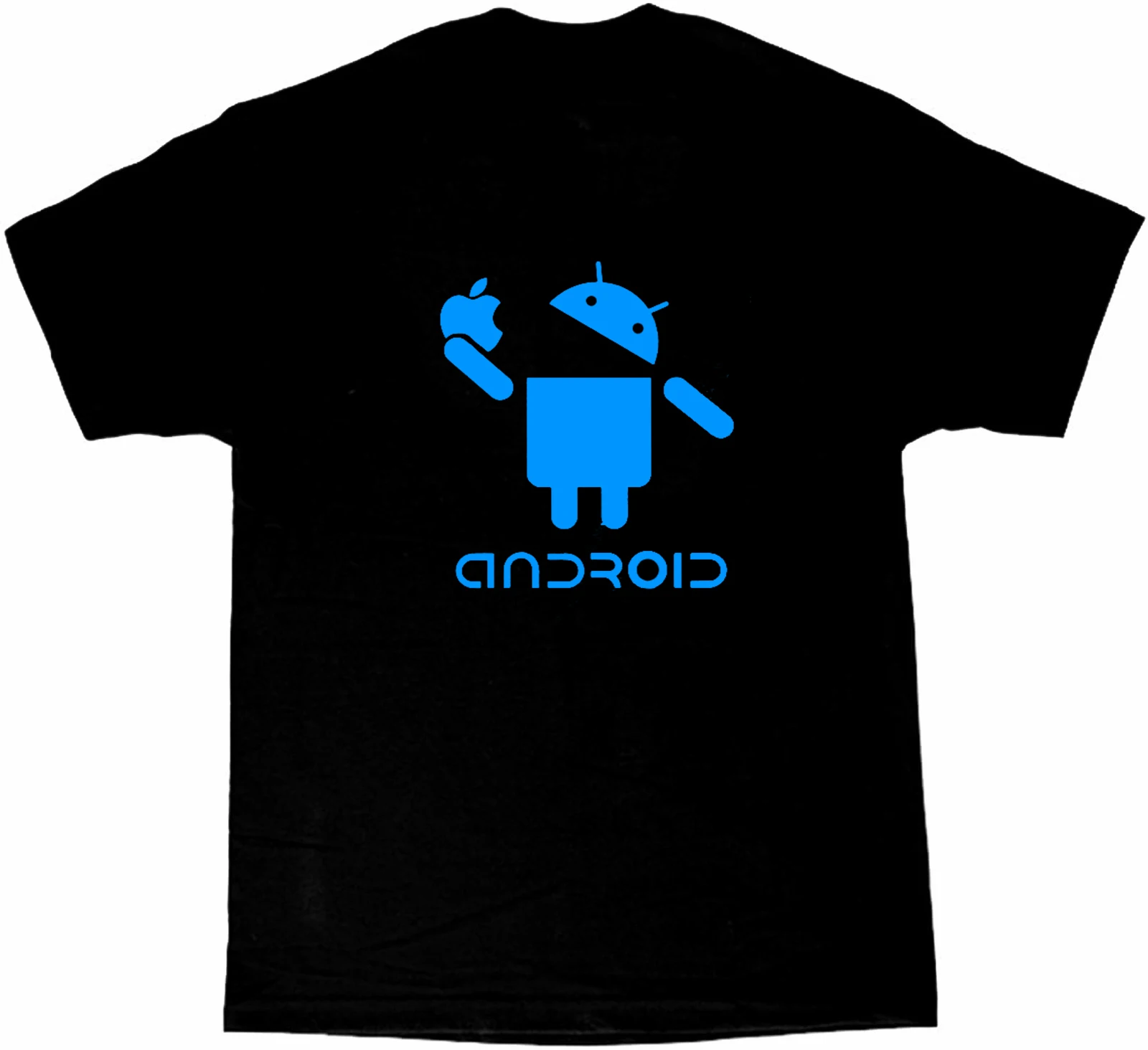 

Creative Design Android Eat Apple. Funny Systematic Competitive T-Shirt. Summer Cotton Short Sleeve O-Neck Mens T Shirt New