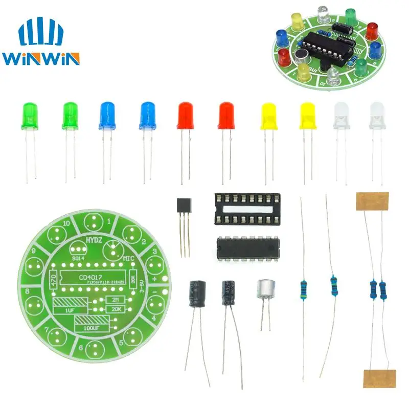 Набор для творчества CD4017 цветной голосовое управление вращающийся светодиодный