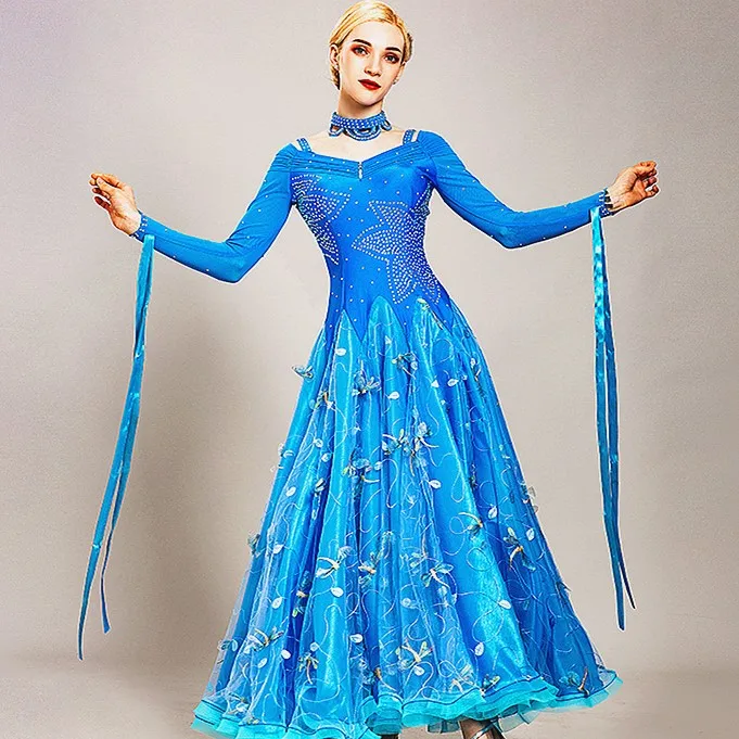 Бальное платье для танцев женское бальное стандартное вальса с бахромой костюмы