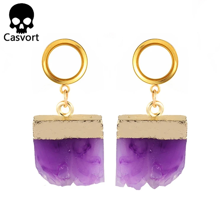 Casvort 2 шт. пирсинг Смолы Болтаются беруши и туннели ювелирные изделия для тела винт ушные датчики пара расширитель
