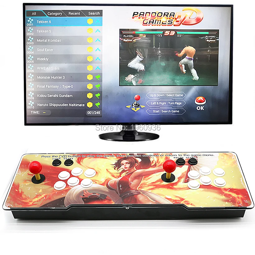 C Pandora 3D игровой рокер консоль аркадная игровая консоль 2323/2248 в 1 игровая доска MAME Джойстик контроллер может добавить больше игр - Цвет: C