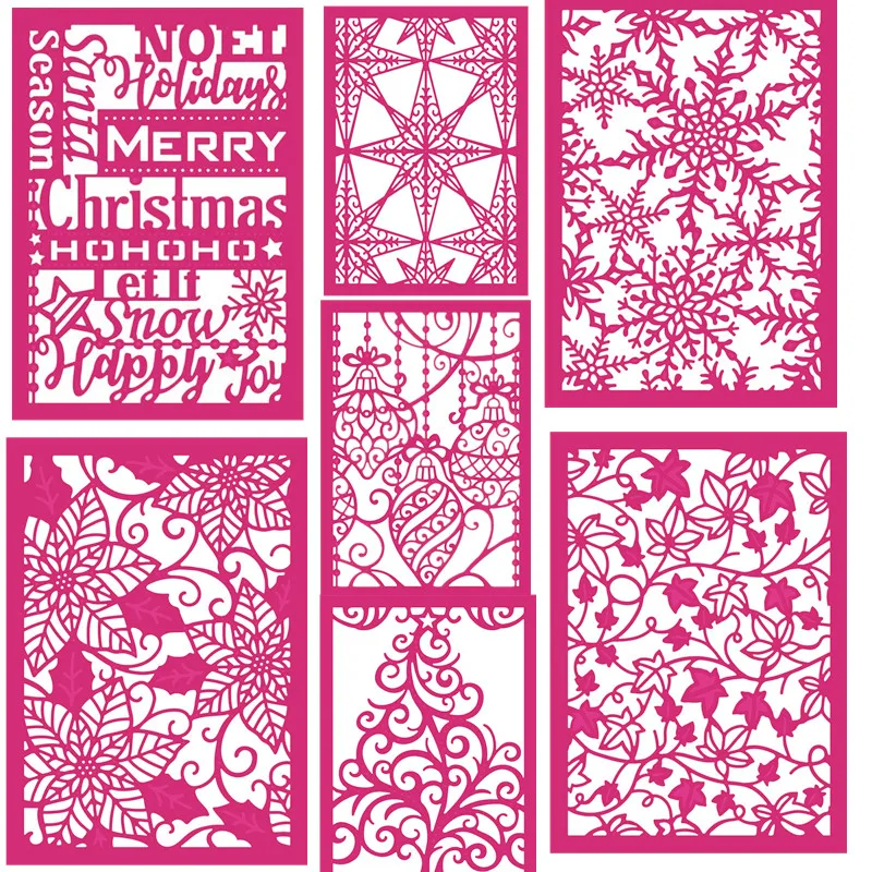 Рождественская елка снежинка рамка металлические трафареты для пресс формы