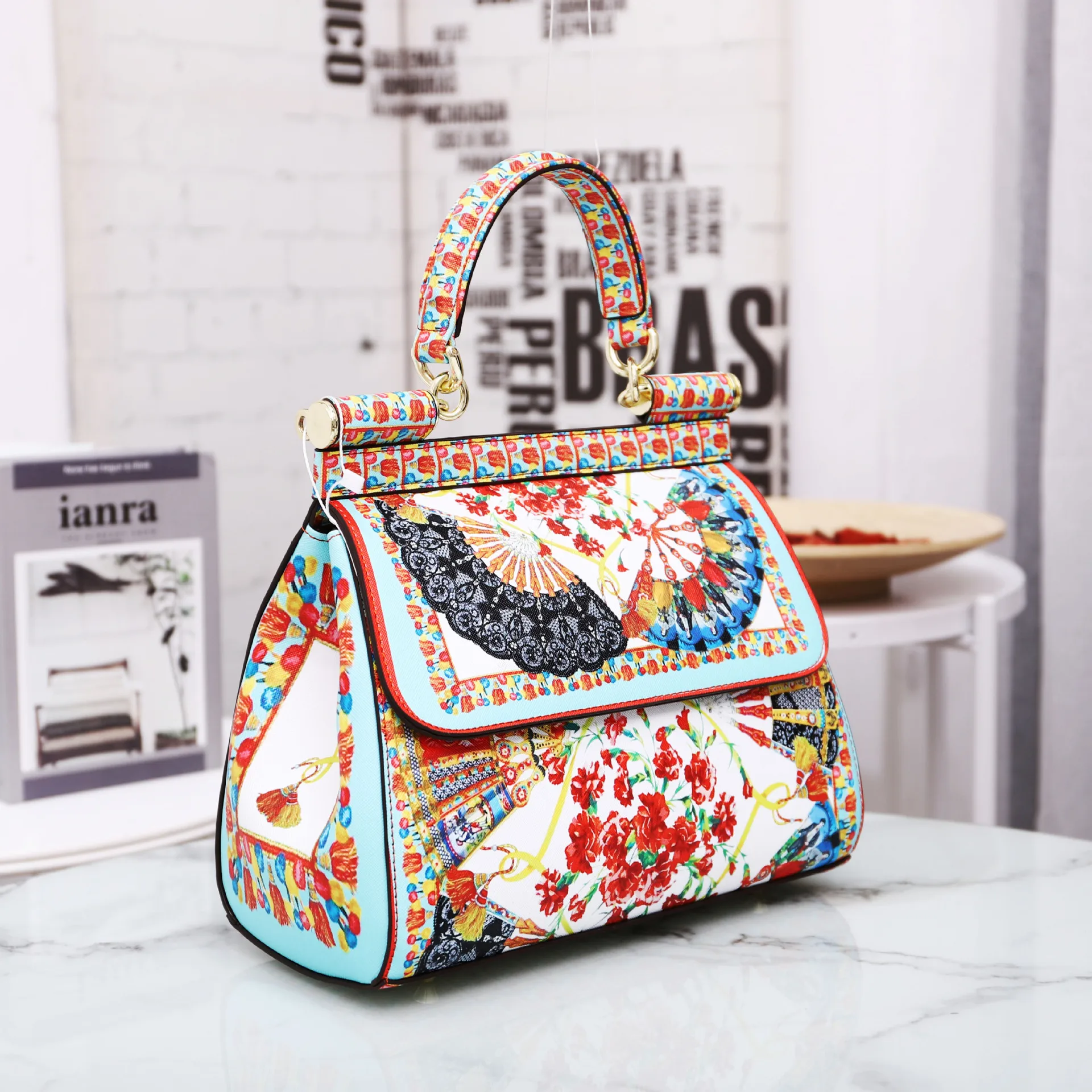 

2021 New women handbags Retro Style Frame Women Totes Classic Printing PU Leather Shoulder Bags Crossbody bag designer bag