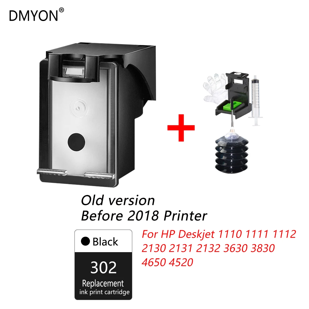 DMYON новая версия принтер 302 перезаправляемый картридж для hp с чернилами hp Deskjet 2130 1112 2131 3630 4650 officejet 5232 5220 5230 - Цвет: Old Version 302
