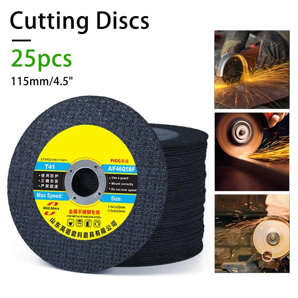

25Pcs Thin Metal Cutting Discs Stainless Steel Saw Blades For Angle Grinder 115mm/ 4.5" Diameter Tools