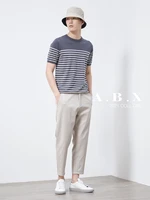 high quanlity summer thin tencel small mens straight loose nine point korean version the trend of white casual pants trousers