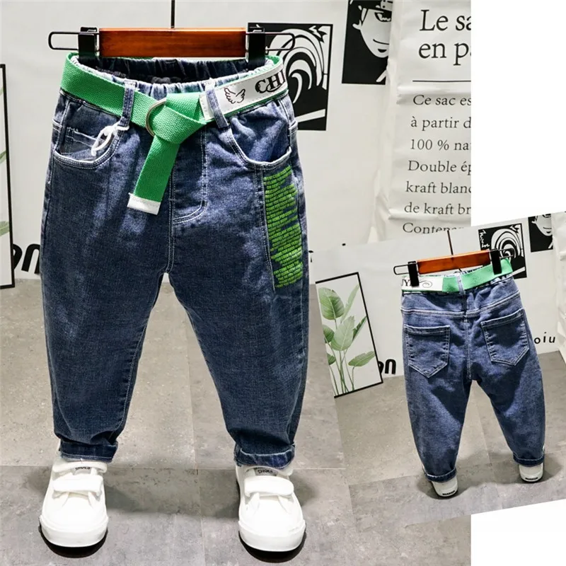 Детские джинсовые штаны весна-осень стильная одежда для малышей рваные