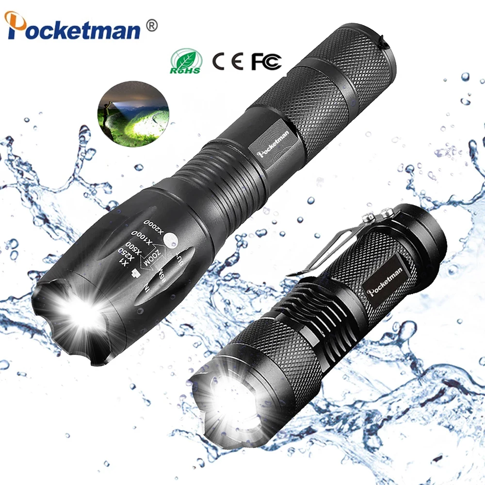 Самый яркий светодиодный фонарик XML T6 алюминиевый фонарь для кемпинга