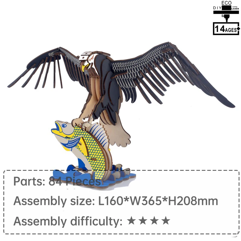 Животная модель игрушки 3D орла для детей 3d пазл деревянные творческие