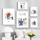 Современные постеры и принты в скандинавском стиле для всей семьи, мамы, папы, брата, сестры, еды, настенная Картина на холсте, украшение для детской комнаты, картины