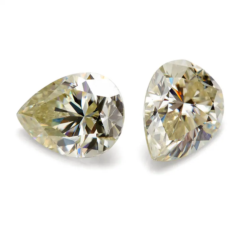 

Wholesale factory 6*8mm fancy original vivid yellow Pear cut moissanite