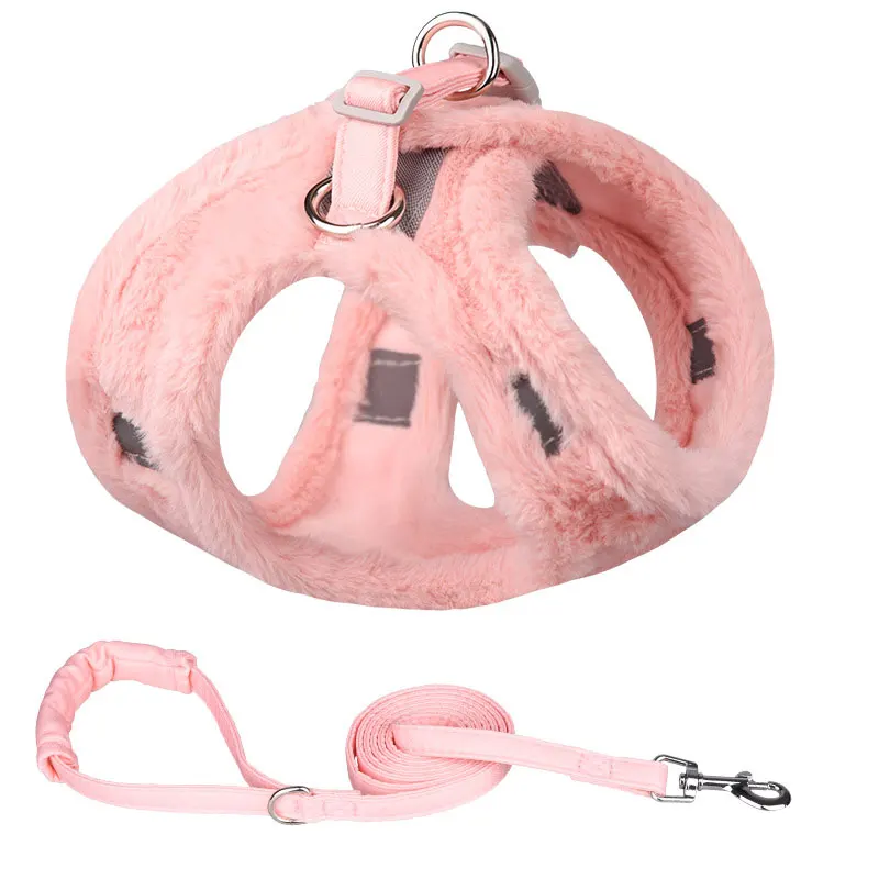 

Baitewei Winter New Reflective Pet Chest Back Vest Type Plush Warm Dog Chest Back Strap Adjustable Cat Traction