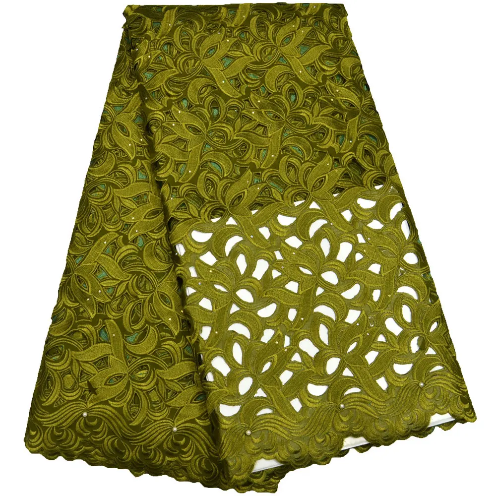 Высококачественная хлопчатобумажная кружевная ткань ручной работы вышивка