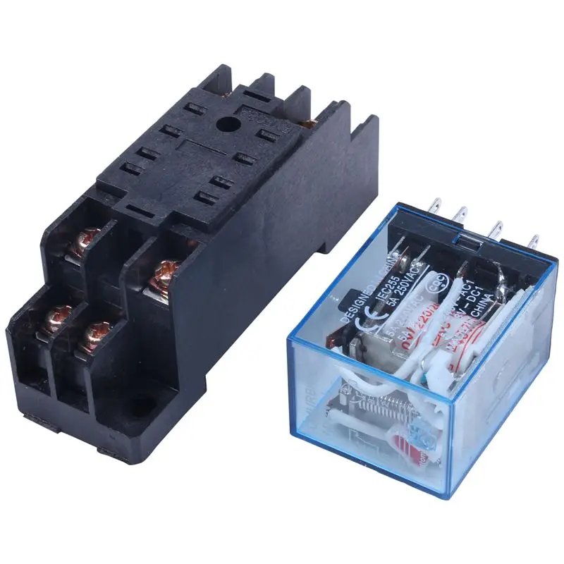 220/240 В переменного тока катушка DPDT реле мощности MY2NJ 8 Pin w Розетка База акция |