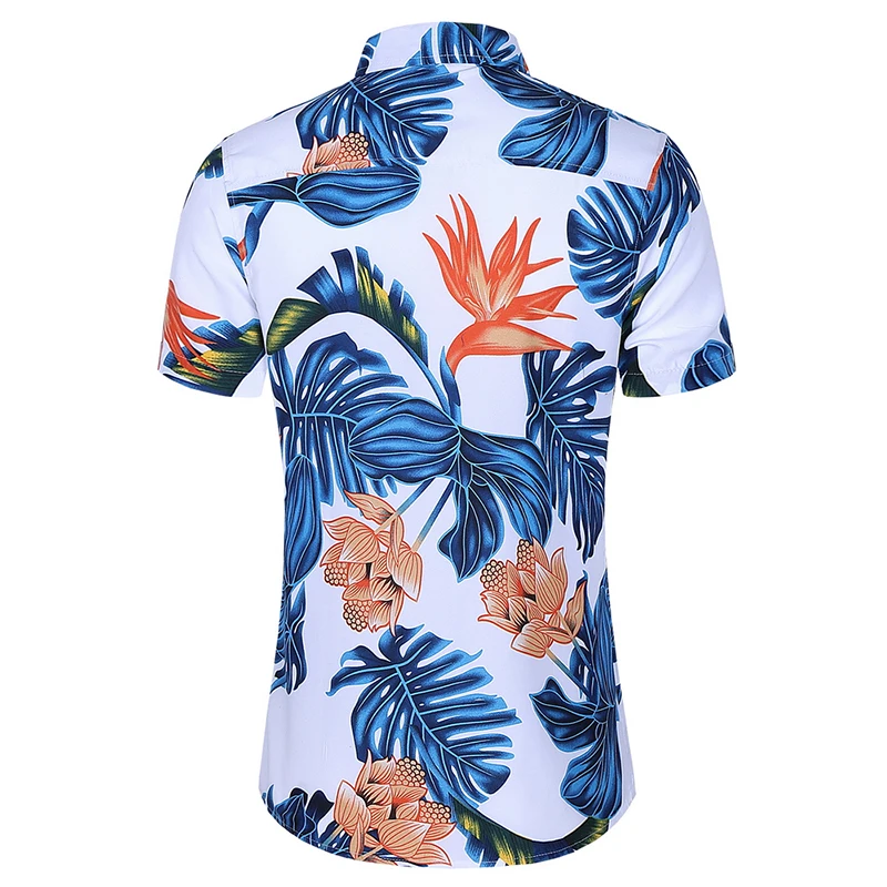 2020 new spring and summer plus size shirt short sleeve flower men's Fashion Loose Short Sleeve Shirts Mens 6XL 7XL | Мужская одежда