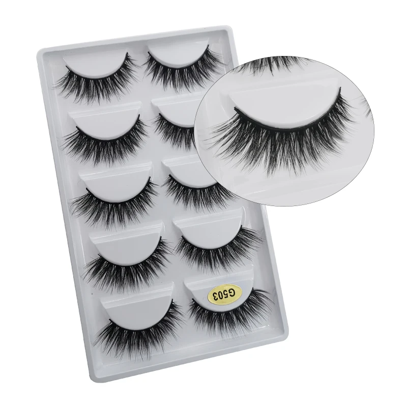 long eyelashes 5 pairs 3d mink thick lashes dramatic makeup volume false wispy | Красота и здоровье