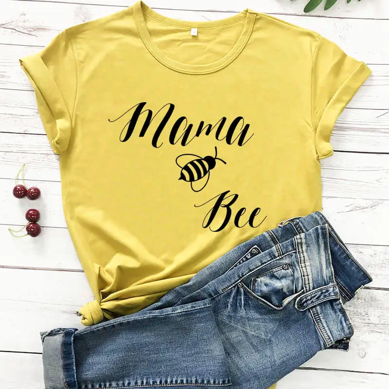 

Mama To Be Cute Bee Printed Shirt new arrival 2020 summer cotton funny t shirt Mother's Day Gift Mom Life Shirt Mom Gift