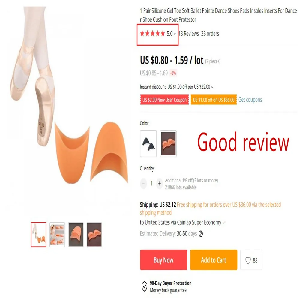 1 пара мягких силиконовых гелевых подушечек для балета танцевальных ботинок