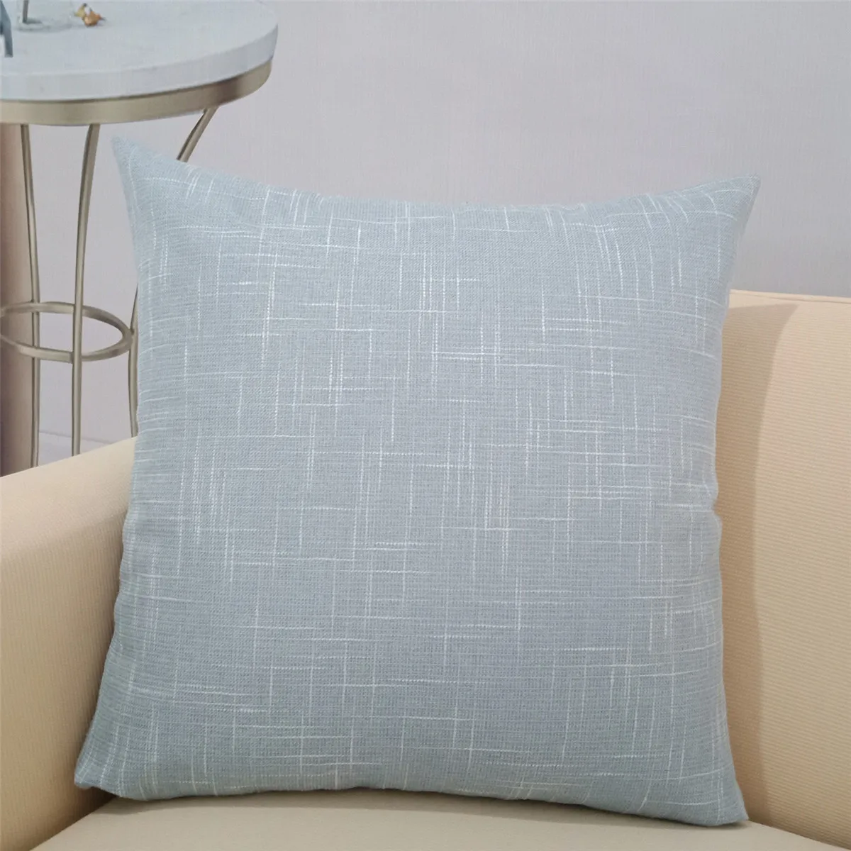 Однотонная декоративная наволочка из хлопка и льна 18 &quot/24&quot