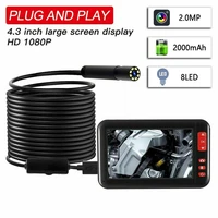 8mm industrial endoscope 25m 1080p hd 4 3inch screen inspection camera with 3h use time 2000mah battery borescope dropshipping